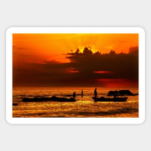 Fishing around sunset - Pantokratoras, Preveza Sticker